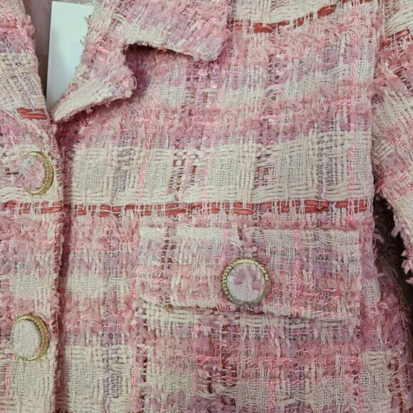 ‘Endless Rose’ Pink Tweed Cropped Blazer NWT Size S - Picture 2 of 10